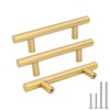 Goldenwarm 10 Pack 3 inch Gold Cabinet Handles Brushed Gold
