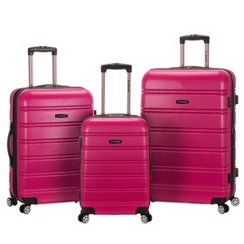 Rockland Melbourne Hardside Expandable Spinner Wheel Luggage, Magenta, 3-Piece Set (20/24/28)