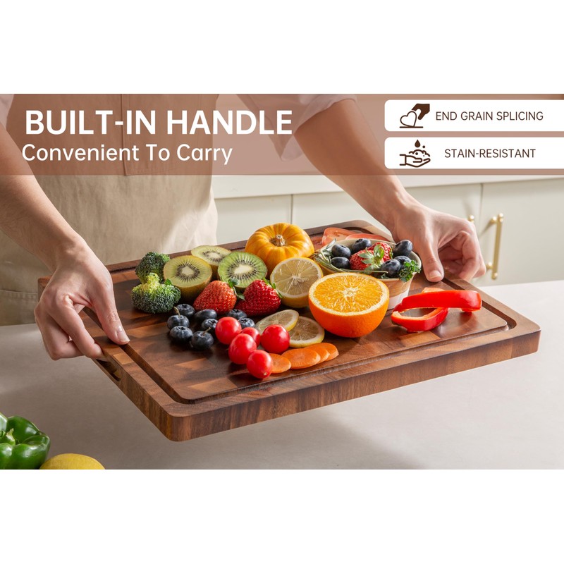 THETCHRY Walnut Wood Cutting Boards for Kitchen, Large Chopping Board