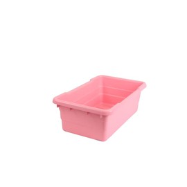 ULTRASOURCE Food Approved Bus Totes/Meat Lug (4 Totes and 4 Frosted Lids, Pink)
