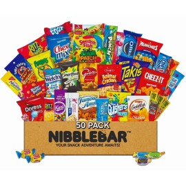 NIBBLEBAR Variety Snack Box Care Package (50 Count)