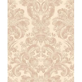 Wallquest Tapestry Look Damask Wallpaper - Gold, Dusty Rose - Wallquest - TS70601