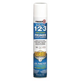 2-Pack of 26 oz Zinsser 343746 Bulls Eye 1-2-3 White Interior and Exterior Primer Turbo Spray