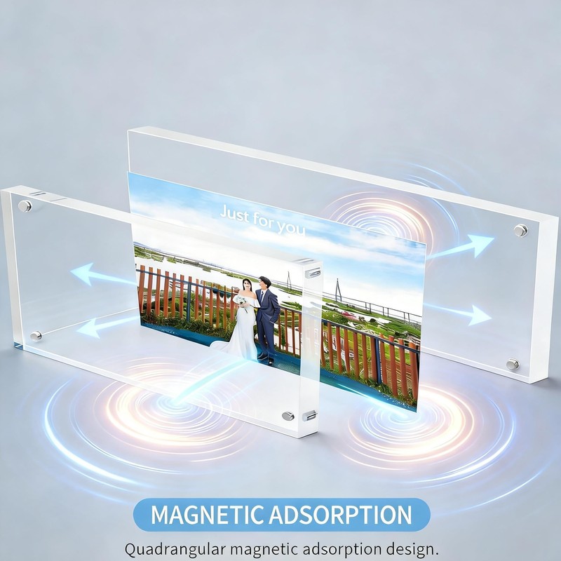 Tmoicer 2 Pack 2 * 6 Acrylic Block Picture Frames,