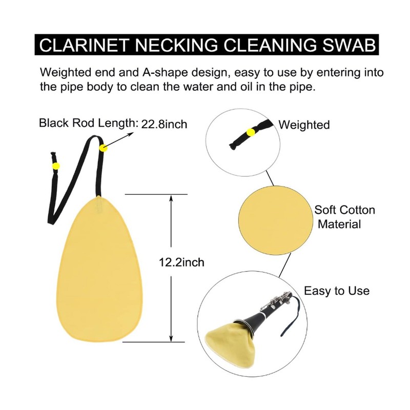Clarinet Cleaning Kit Portable Effective Cleaning Saxophone Clean Care Maintenance