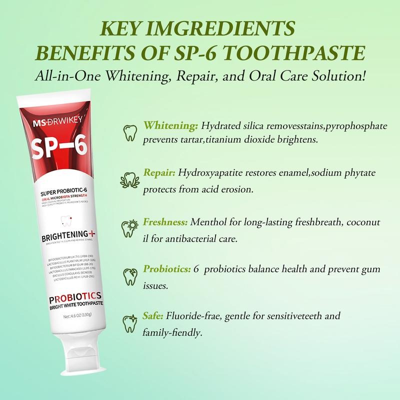 MSDRWIKEY SP-6 Toothpaste | Advanced Oral Care with Probiotics |