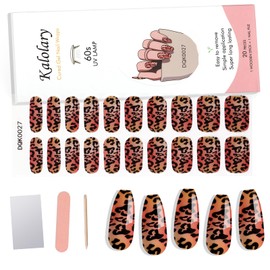 20PCS Gel Nail Polish Strips, Kalolary Leopard Full Nail Art Wraps Gel Nail Polish Stickers Decals Waterproof Nail Art Set for DIY Nail Decoration at Salon Home (UV/LED Lamp Required)