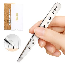 DEOU Professional Eyebrow Plucker & Tweezers - Stainless Steel Tool for Brow Shaping, Hair Removal & Precise Grooming, 9-Hole Non-Slip Grip, Unisex, Gift Box Included