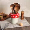 Bicuzat Mushroom Shaped Ceramic Kitchen Utensil Holder, Large Cooking Utensil
