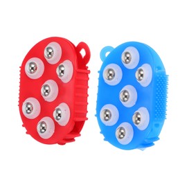 FOMIYES 2pcs Handheld Facial Massager Roller Steel Bead Brush with Sided Heads for Relaxation Skin Cleansing Portable for Home Travel Spa Care