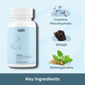 mars by GHC M&RS Micronized Creatine Monohydrate Caps: Powered with Shilajit (120 N) | 100% Pure and Natural | Good Health Company - Pack of 1