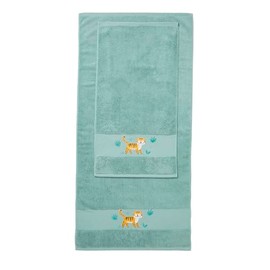 VERTBAUDET Hand Towel Tiger, Green