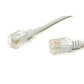 mCore RJ11 to RJ11 ADSL Home Phone, Internet, Broadband, Router, Modem Microfilter Cable Lead Gold Plated Contact Pins (20m, White)