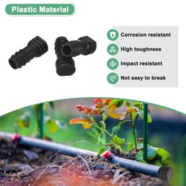 M METERXITY 20-Pack Drip Irrigation Barbed Fittings, for 3/8 Inch End Plug Tubing Connector Plastic Coupling Irrigation Parts for Garden/Greenhouse/Aquarium/Flower Pot, Drip Pipe Accessories