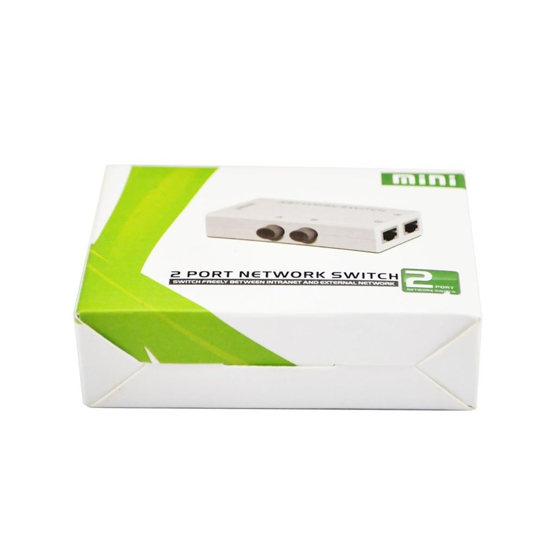 iKKEGOL Mini 2-Port RJ45 Network Key-Press Switch Splitter Selector Box