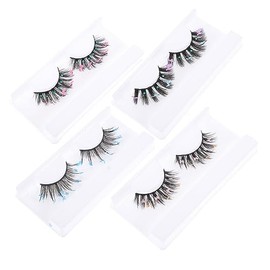 Angoily 4pares Pestañas Postizas Lentejuelas y Decoración para Halloween Cosplay Festivales y Maquillaje