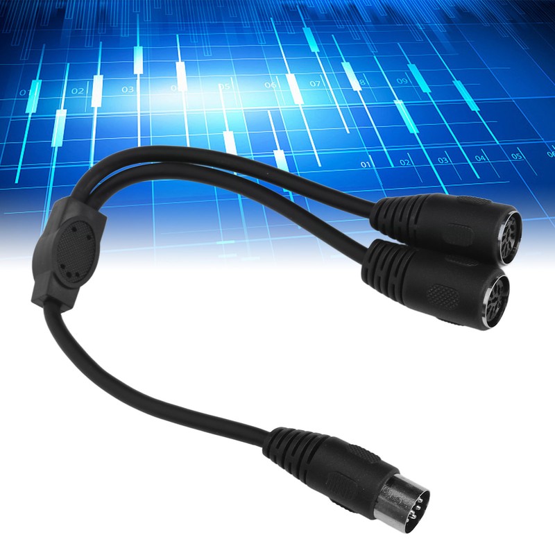 DIN 8 Pin Male to 2 DIN 8 Pin Female