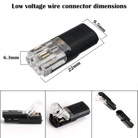 CTRICALVER 10 Pcs 2 Needle Low Voltage General Purpose Connector Electrical Wire Connector, Wiring Connector, Non Peel Push Design I Connector 18-22 AWG Cable
