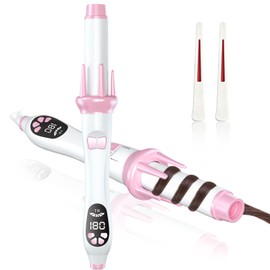 Automatic Curling Iron, NOVUS 1.25 Inch Rotating Curling Iron, Dual Voltage Automatic Hair Curler Multiple Temperature Settings, Adjustable Speed/Steering, Time Reminder, Auto Shut-Off Curling Wand