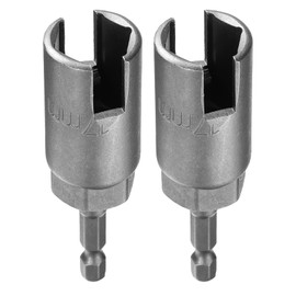 QUARKZMAN H17 Wing Nut Screwdriver 17 mm Metric 6 Point Socket 1/4 Inch Hex Shank Power Deep Slot Wing Nut Drill Bit CR-V Steel Pack of 2