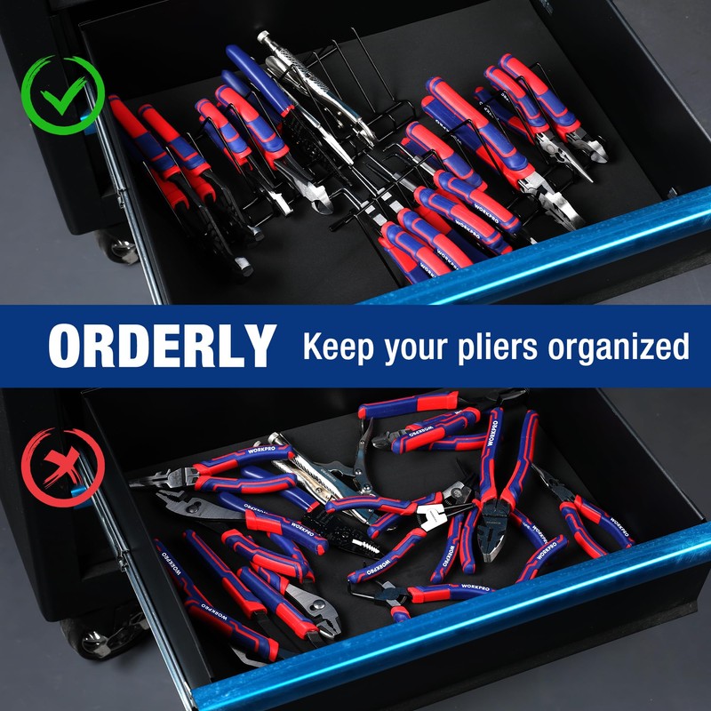 WORKPRO 2-Pack Plier Organizer Rack, Pliers Holder and Cutter Organizers,