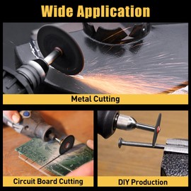 60pcs Rotary Tool Cut Off Wheels 1-1/4'' Fiberglass Reinforced Cutting Wheel Discs with 8Pcs 402 Mandrels Dremel Rotary Tool Accessories for Metal Cutting
