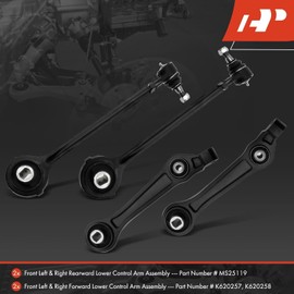 A-Premium Set of 4, Front Forward & Rearward Lower Control Arm, with Ball Joint & Bushing, Compatible with Dodge Charger 2006-2010, Challenger 2008-2010, Magnum 2005-2008, Chrysler 300 2005-2010, RWD