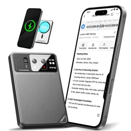AI Voice Recorder with Lifetime Free Transcription - ChatGPT Powered 107 Languages Translator, 64GB Smart Recorder with App Control for Meetings/Lectures, 60H Battery & Military Encryption (Grey)