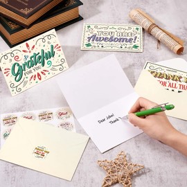WERNNSAI 24 Employee Appreciation Cards - Thank You Cards with Envelopes & Stickers 6 Designs Colorful Encouragement Cards for Hand Written 10 x 15cm Gratitude Cards for Appreciation Recognition