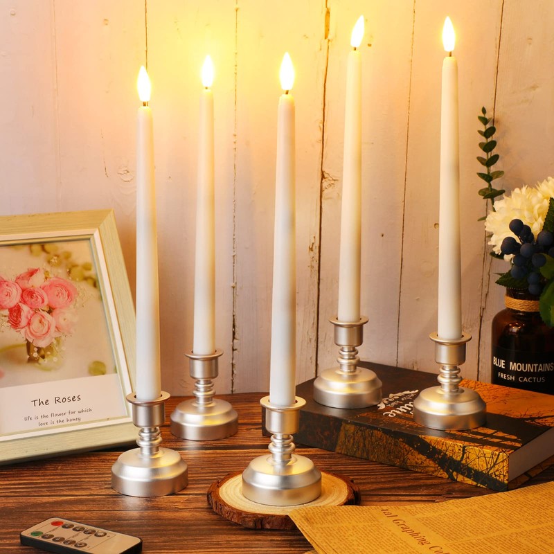 Fumete 24 Pack Flameless Taper Candles with Remote Control and