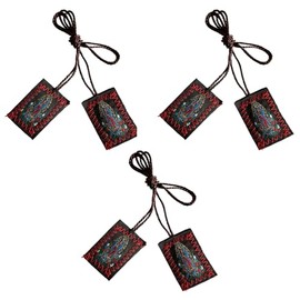 BONITTER 3 Pack Green Catholic Scapulars of Saint Jude, Virgen De Guadalupe/San Judas Tadeo Escapularios Catolicos Pendant, Rear View Mirror or House Blessing Hanging Religious Charm (Red Virgin Mary)