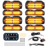 BooYu 8-pcs Amber Surface Mount LED Emergency Strobe Lights for