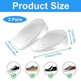 LAJUP 2 Paar Gel Fersenpolster Fersenkissen, 1Cm Fersenkeil Achillessehne, Fersensporn Achillessehne Einlagen Gel, Silikon Fersenkissen Erhöhung Für Männer Und Frauen