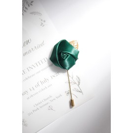 10pcs Wedding Lapel Flower Pin Rose for Man Suit Decoration-blackish green