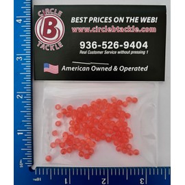 Round Plastic Fishing Bead 4mm, 6mm, 8mm for Fishing Baits & Lures 100-1000 Pack Both Freshwater & Saltwater Hard Plastic Balls for Fishing Spinner Rigs Made in USA (Salmon Egg 100 Pack, 4mm)