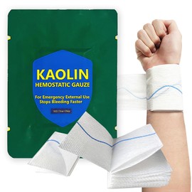 Quick Clot Gauze,First Aid Advanced Stop The Bleed Kit Combat Flexible Hemostatic Gauze-Bleed Stop Faster Wound Packing Medical -Stops Bleeding Fast with Kaolin- 3 inches x 5 feet (1)
