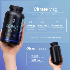 Citrato de Magnesio con 240 Cápsulas | 2400 mg por Porción | Alta Absorción y Biodisponibilidad | Con Vitamina C y Colágeno | Citrate Mag B Life