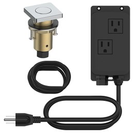 KANARY Square Garbage Disposal Air Switch Kit, Sink Top Air Push Brass Button for Waste Disposer, Safe for Wet Hands Food(Chrome)