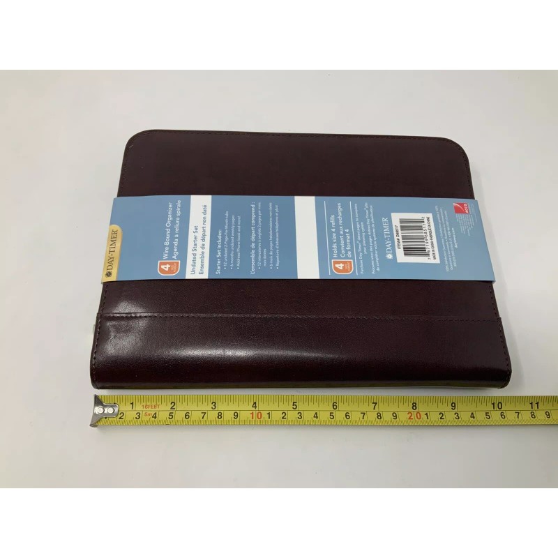Day-Timer Wire-Bound Leather Organizer System Agenda Burgundy #D68517