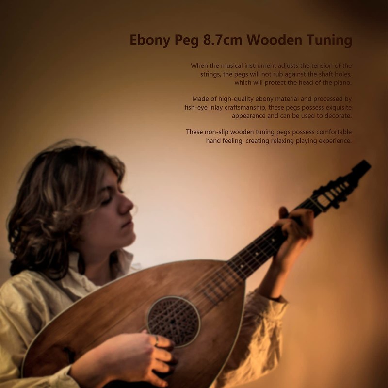 CYTGOUPER Violin Tuning Pegs, 12PCS 8.7cm Violin String Shaft Wooden