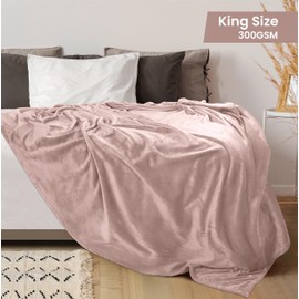 Utopia Bedding Fleece Blanket King Size Rose Pink 300GSM Luxury Anti-Static Fuzzy Soft Microfiber Bed Blanket (90x102 Inch)