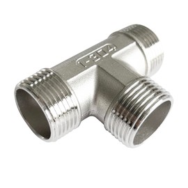 LOZOME 1 inch Male Thread Tee Adapter 3 Way T Shape Joint 304 Stainless Steel NPT Cast Pipe Fitting