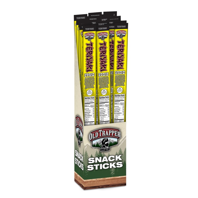 Old Trapper Teriyaki Snack Sticks, 1.2-Ounce Individually Wrapped Packages, Natural