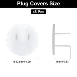 MECCANIXITY 48 Pack Outlet Covers Proofing, Plug Covers Easy Installation Electric Plug Protectors Safety Socket Cover Plugs Protector Transparent