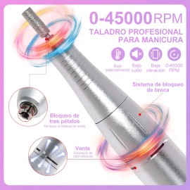 Taladro De Uñas Eléctrico Profesional De 45000 Rpm Recargabl Color V4-purple                                                                          