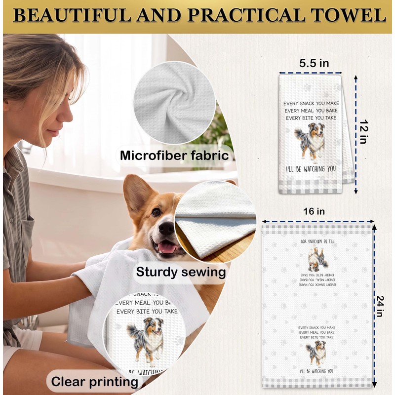 Funny Aussie Dog Gifts, Australian Shepherd Kitchen Towel -A01