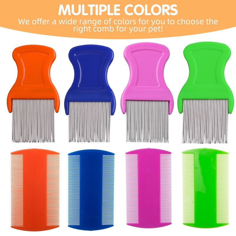 HESSION 6 Pack Flea Lice Combs Removal Dandruff Comb with