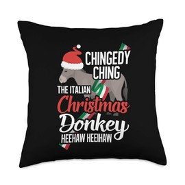 Dominick The Christmas Donkey Italian Christmas Donkey Throw Pillow