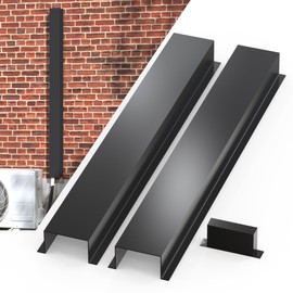 Daisypower 6 x 4 in Air Conditioner AC Line Set Cover Kit,Metal Mini Split AC Line Set Cover Kit Tubing Covers Protect Your Ductless Mini Split,Central Air Conditioner,Cooling Only,Heat Pump