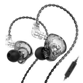 KAMINRUN TRN MT1 In-Ear Earphone Headphones, HiFi In-Ear Earphone Earbud with 10 mm Composite Magnetic Dynamic Driver in Ear Monitor Earbuds with Detachable C Pin 0.75 mm Cable (with Mic,Grey)